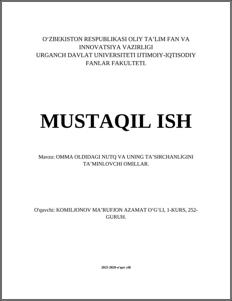 OMMA OLDIDAGI NUTQ VA UNING TAʼSIRCHANLIGINI TAʼMINLOVCHI OMILLAR 1