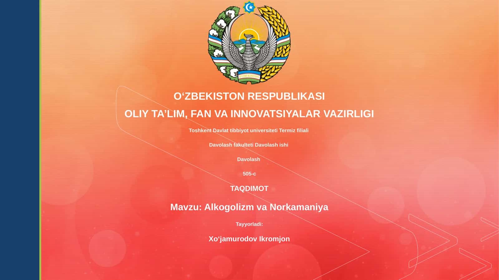 Alkogolizm va Norkamaniya 1
