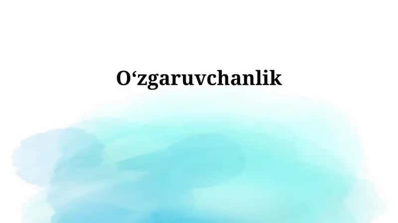 O'zgaruvchanlik 1