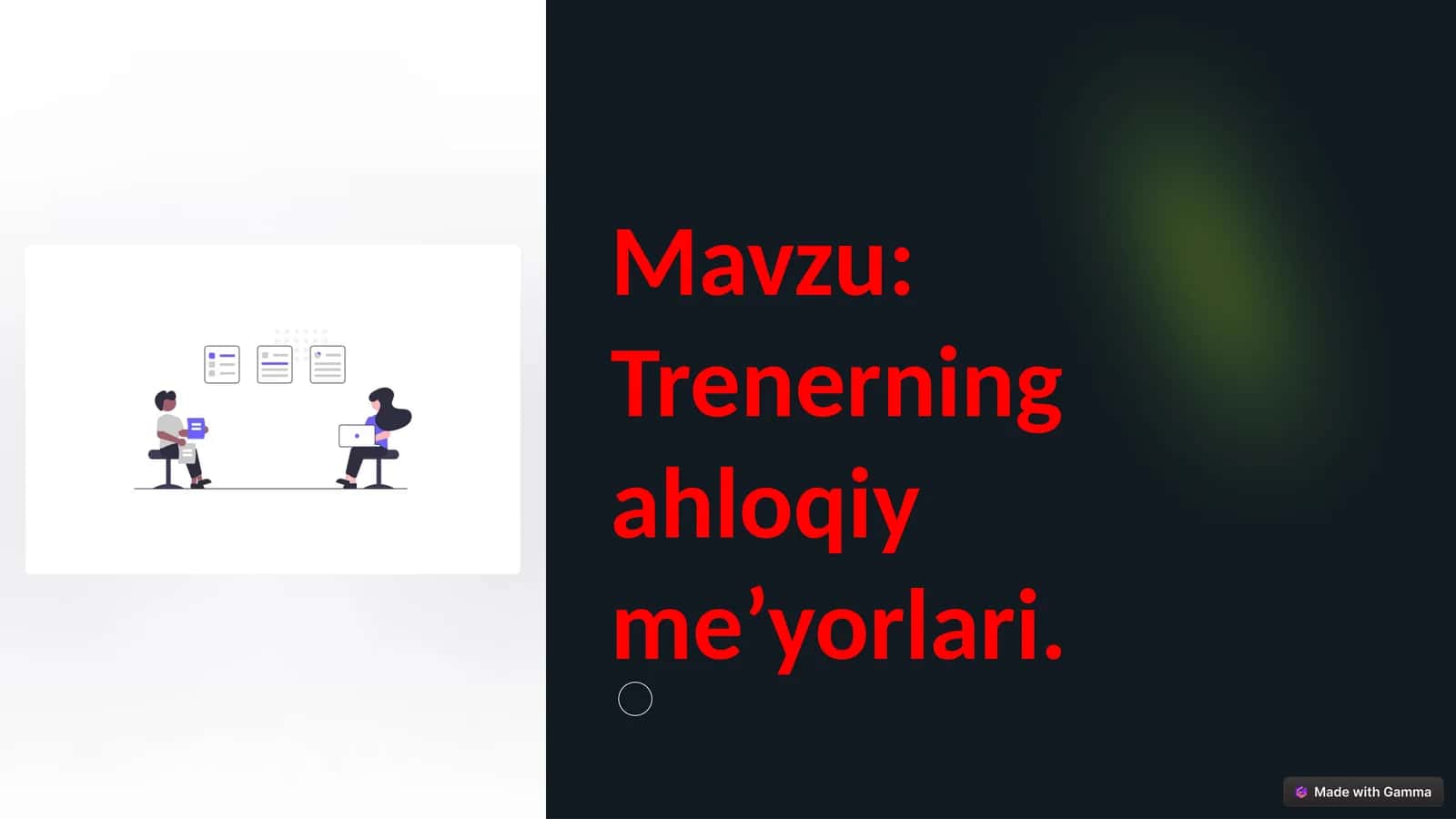 Trenerning ahloqiy me’yorlari 1