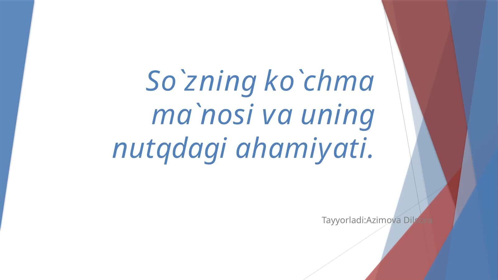 So‘zning ko‘chmama’nosi 1