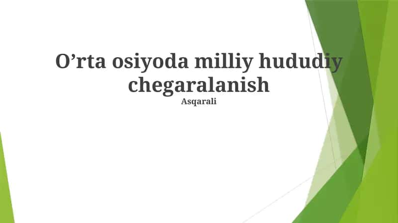 O’rta osiyoda milliy hududiy chegaralanish 1