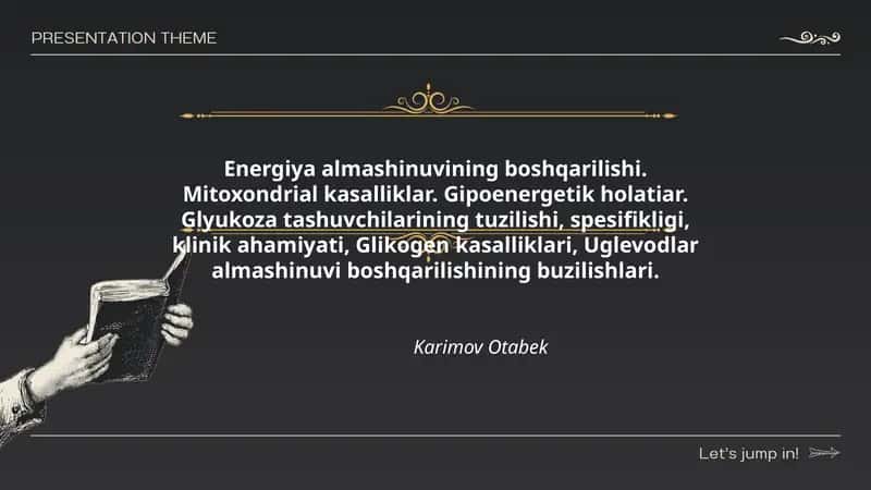 Energiya almashinuvining boshqarilishi 1