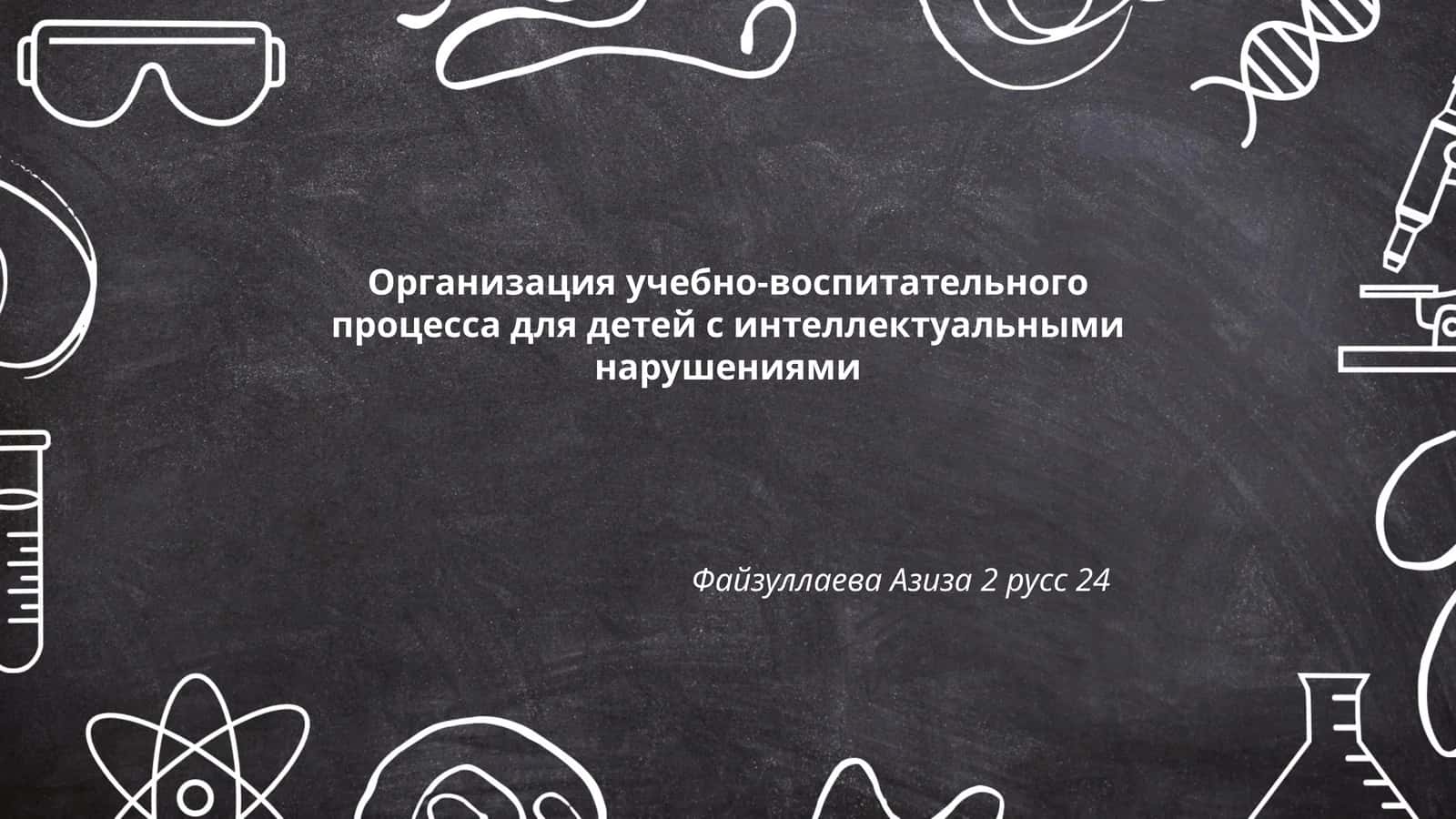 Организация учебно-воспитательного процесса для детей с интеллектуальными нарушениями 1