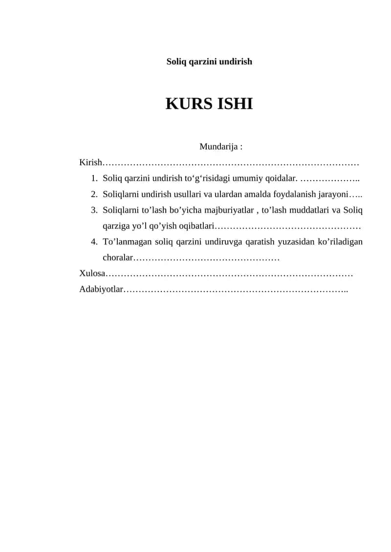 Soliq qarzini undirish 1