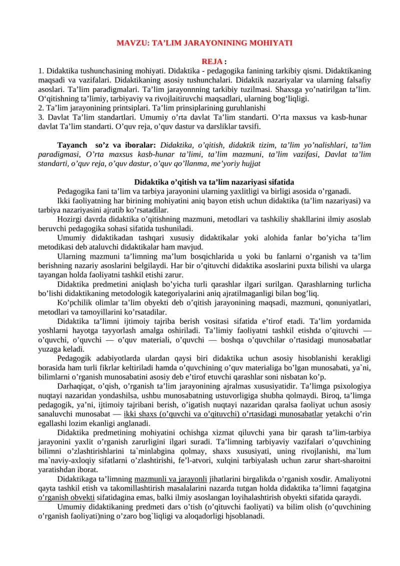 TA’LIM JARAYONINING MOHIYATI 1