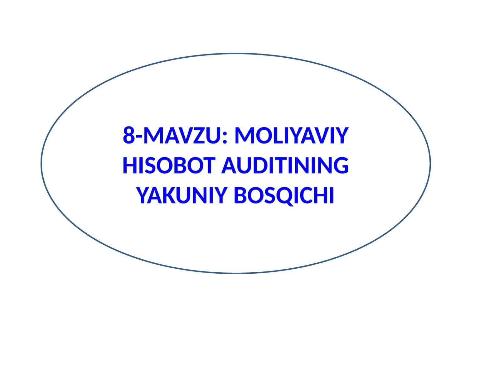 MOLIYAVIY HISOBOT AUDITINING YAKUNIY BOSQICHI 1