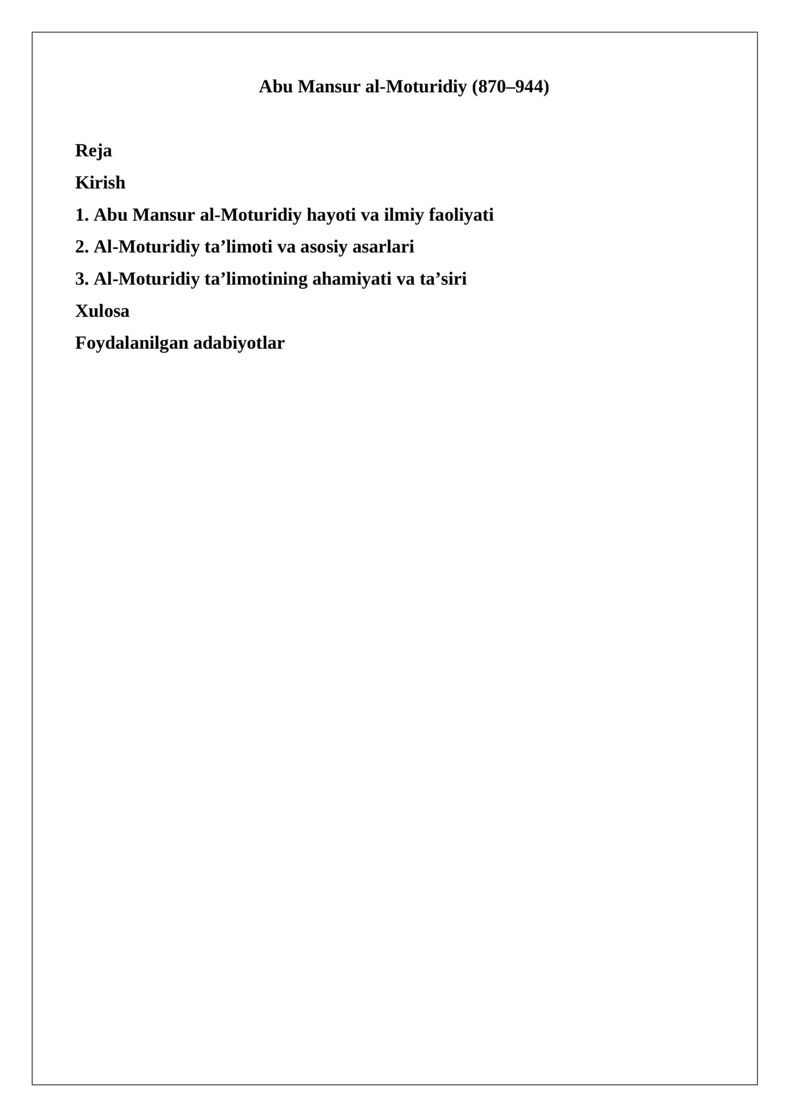 Abu Mansur al-Moturidiy 1
