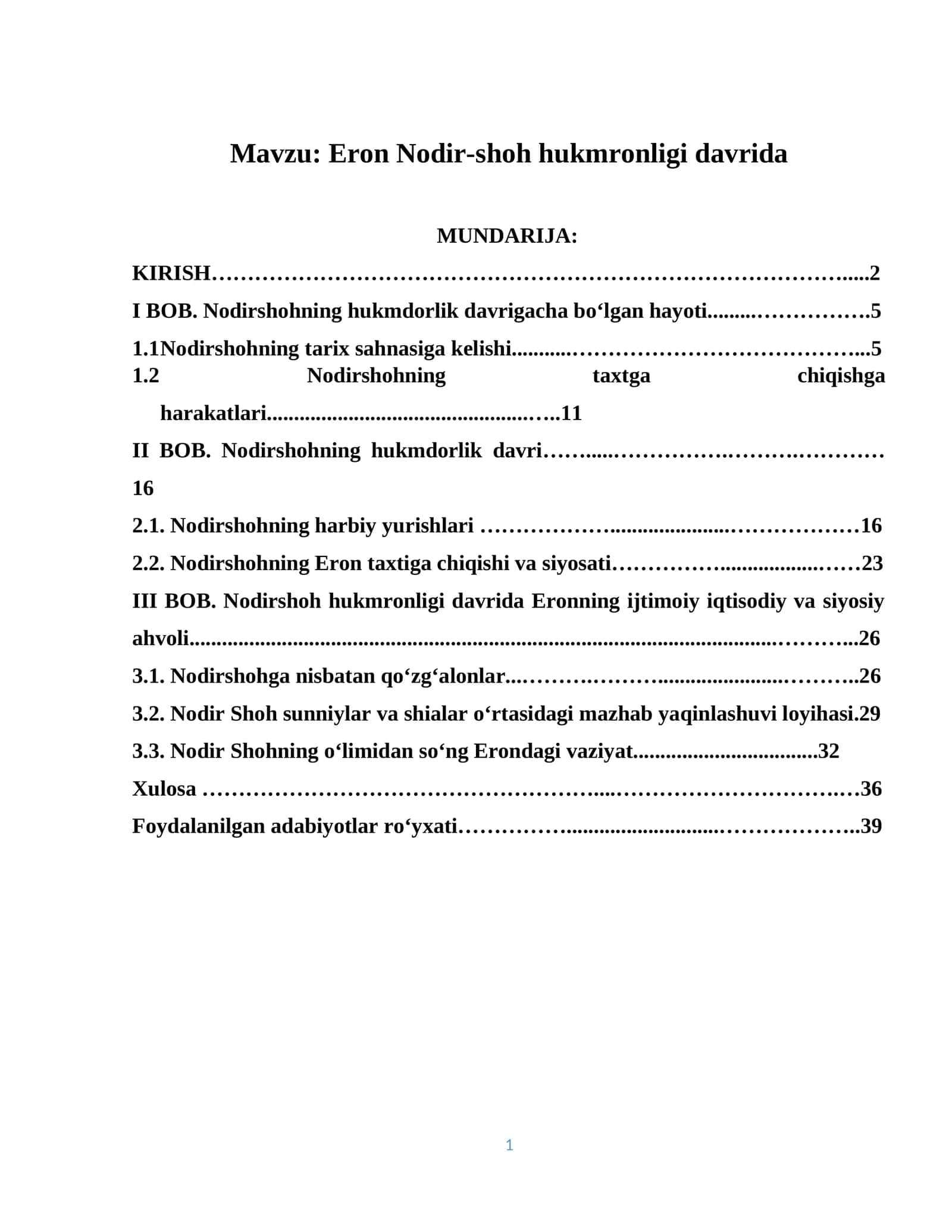 Eron Nodir-shoh hukmronligi davrida 1