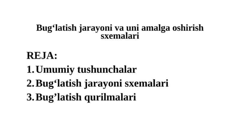 Bug‘latish jarayoni va uni amalga oshirish sxemalari 1
