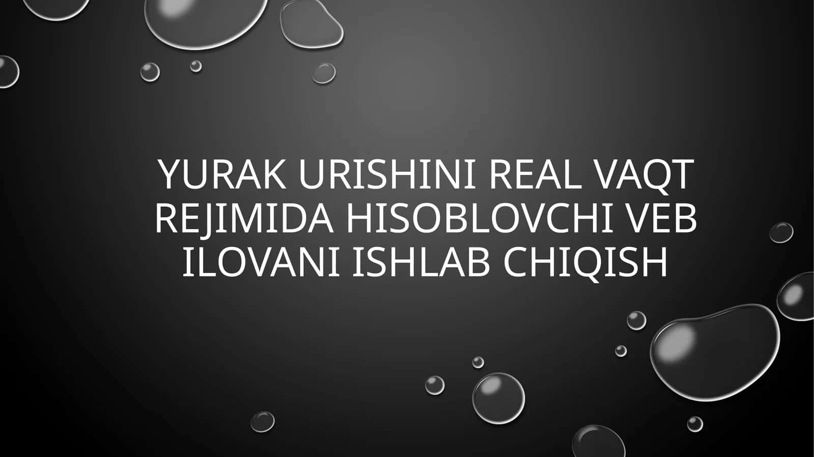 Yurak urishini real vaqt rejimida hisoblovchi vebsaytni ishlab chiqish 1