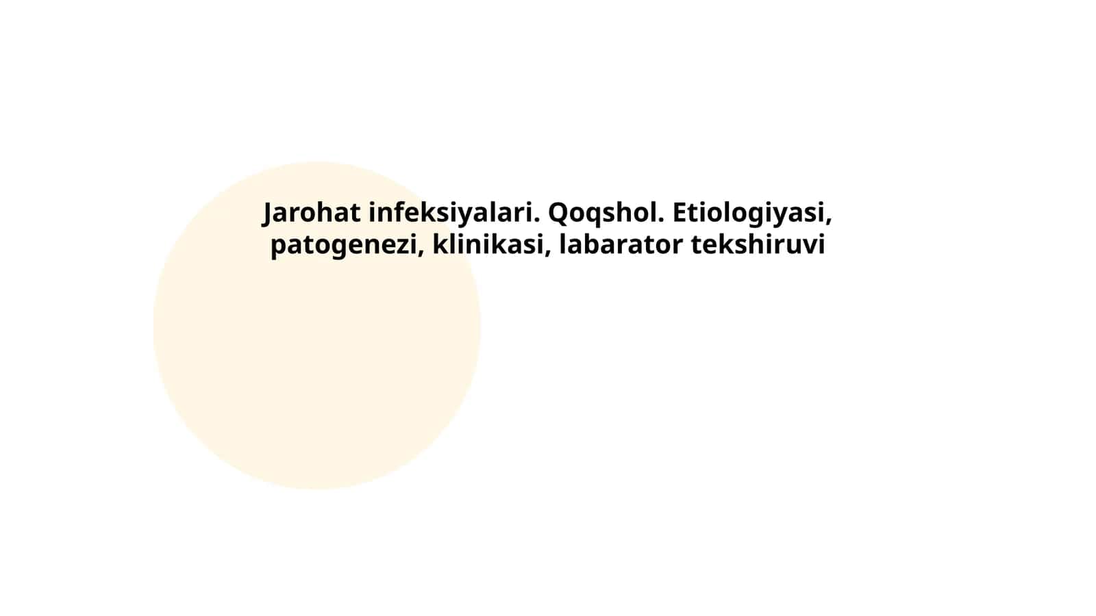 Jorohat infeksiyalari. Qoqshol. Etiologiyasi, patogenezi, klinikasi, labarator tekshiruvi 1