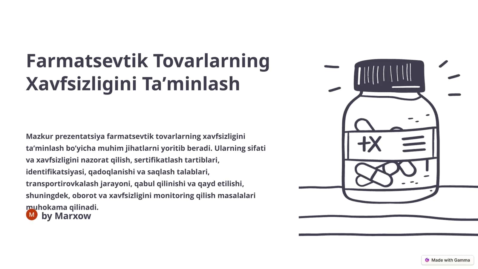 Farmatsevtik Tovarlarning Xavfsizligini Taʼminlash 1
