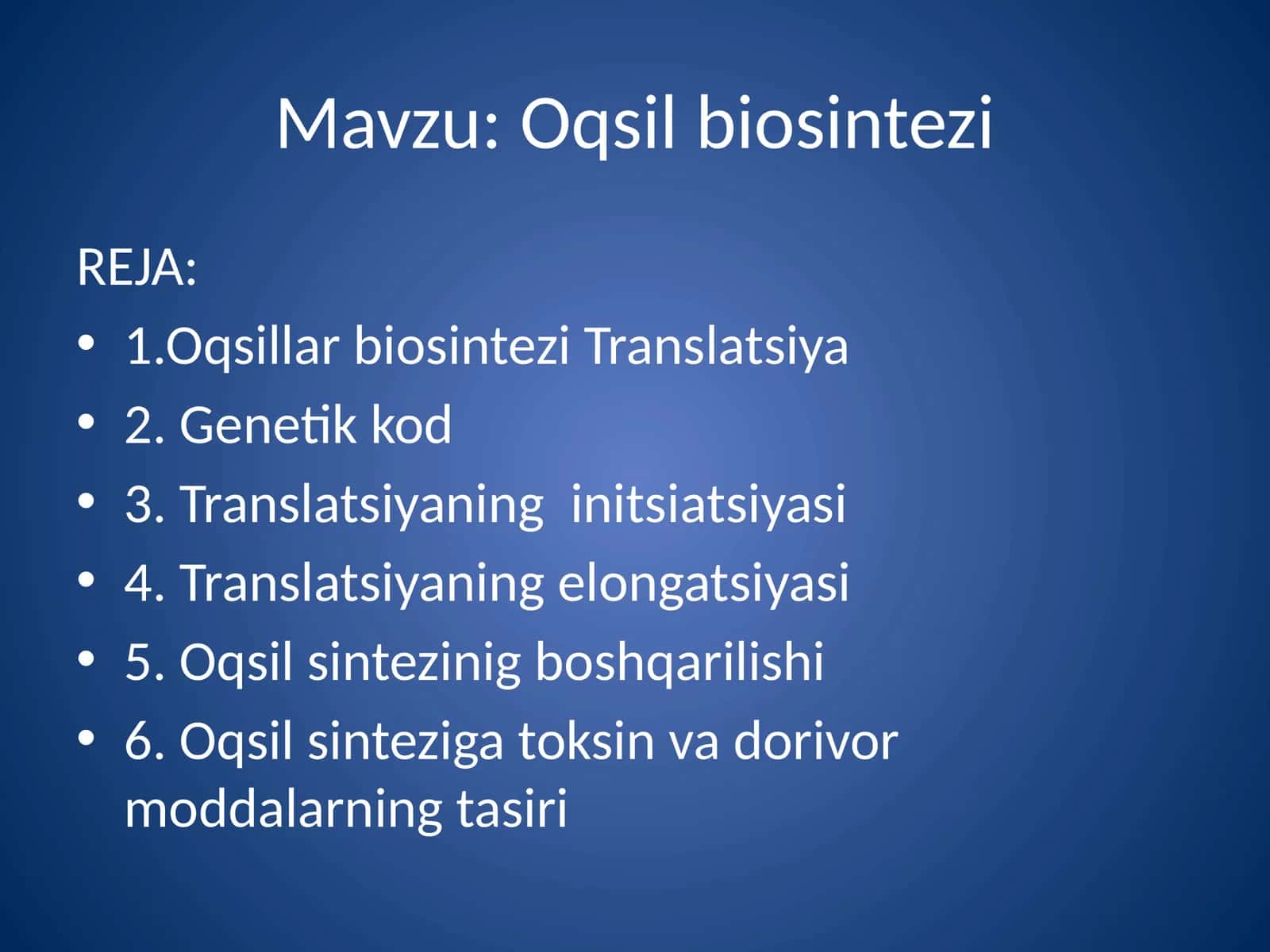 Oqsilbiosintezi 1