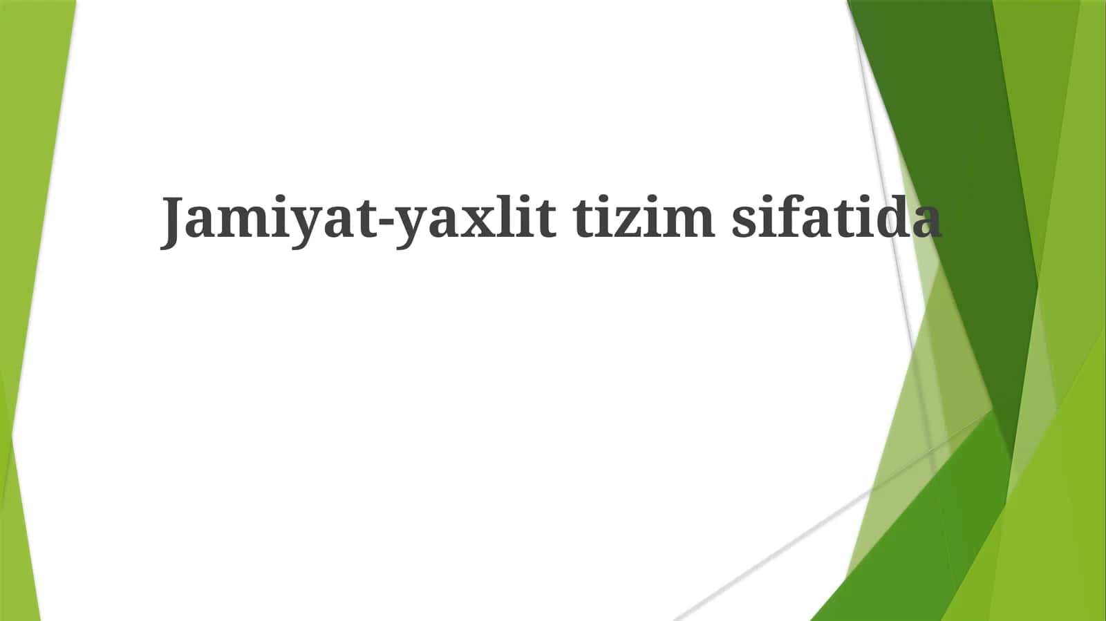 Yopiq Tizimlar 1