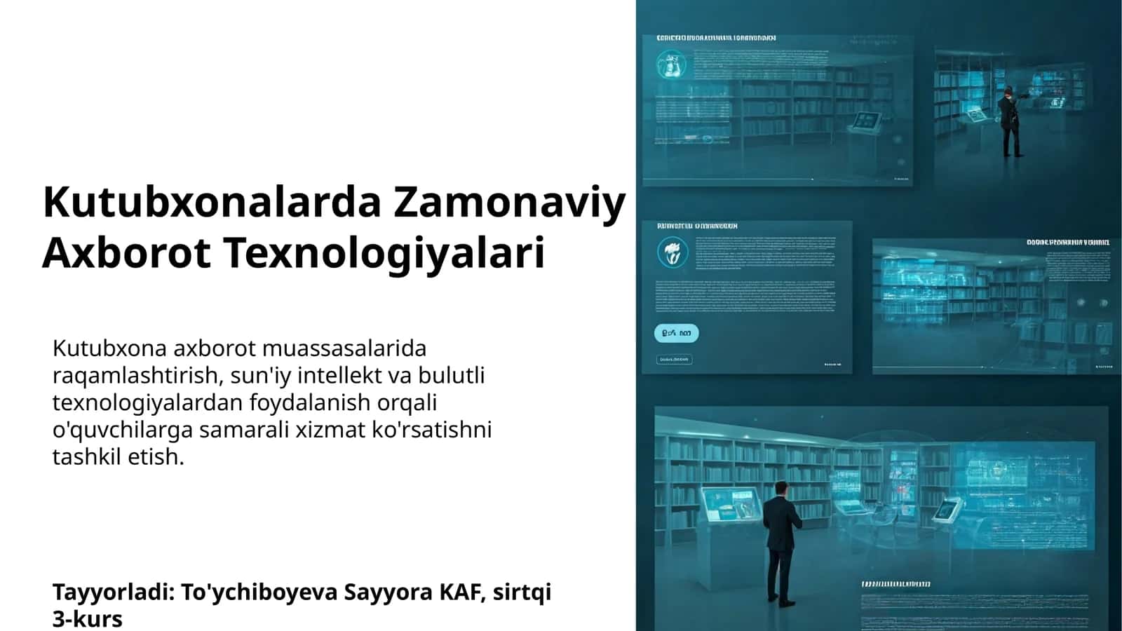 Kutubxonalarda Zamonaviy Axborot Texnologiyalari 1