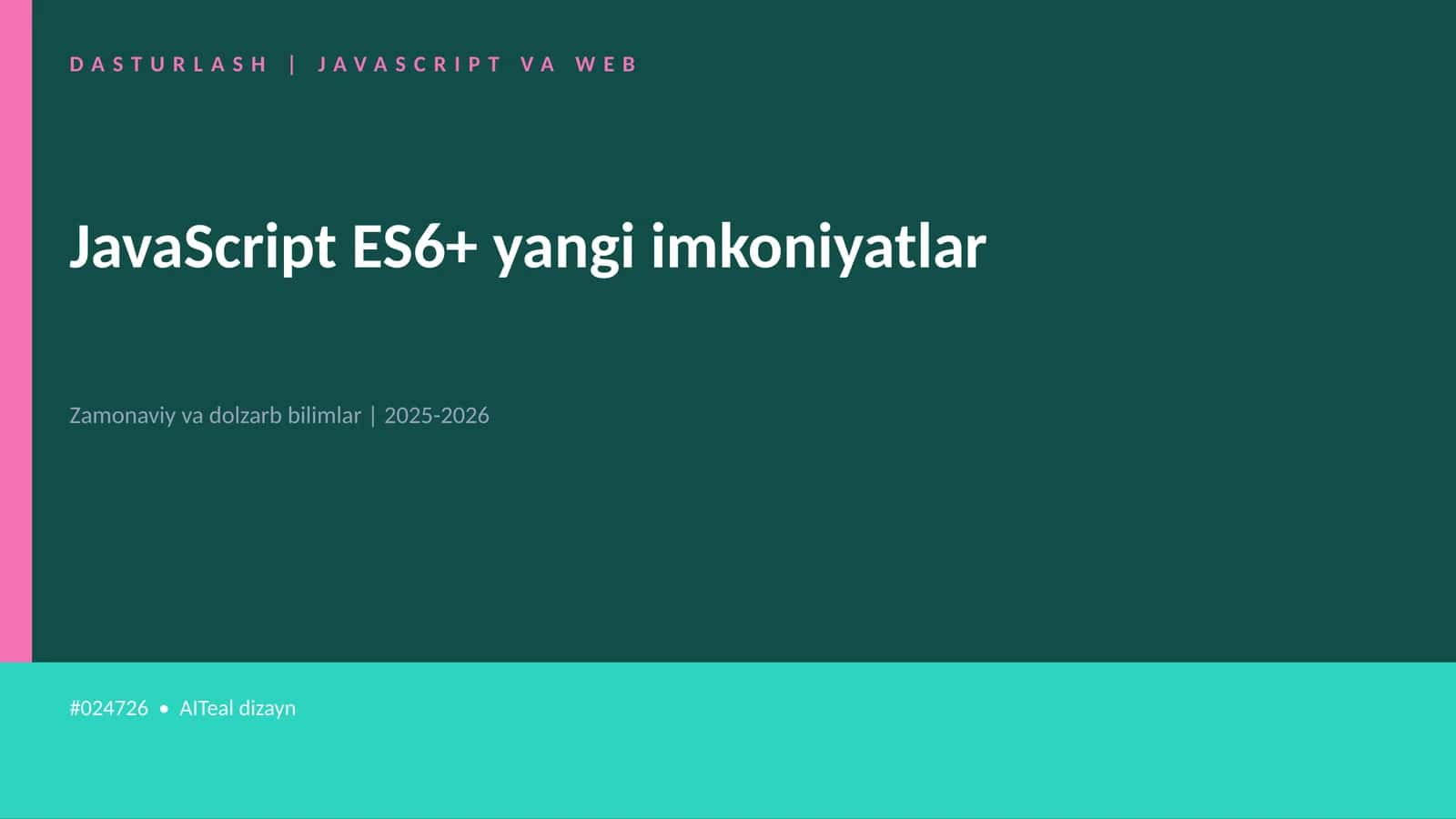 DASTURLASH | JAVASCRIPT VA WEB 1