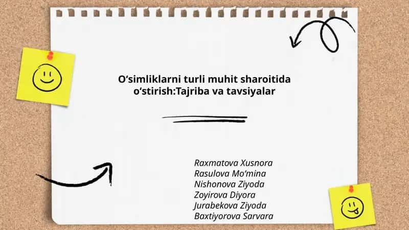 Oʻsimliklarni turli muhit sharoitida oʻstirish:Tajriba va tavsiyalar 1