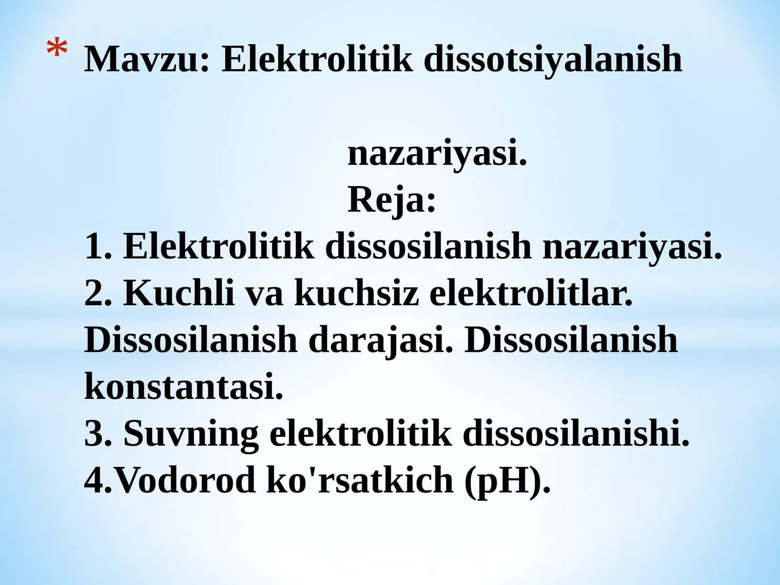 Elektrolitik dissotsiyalanish nazariyasi 1