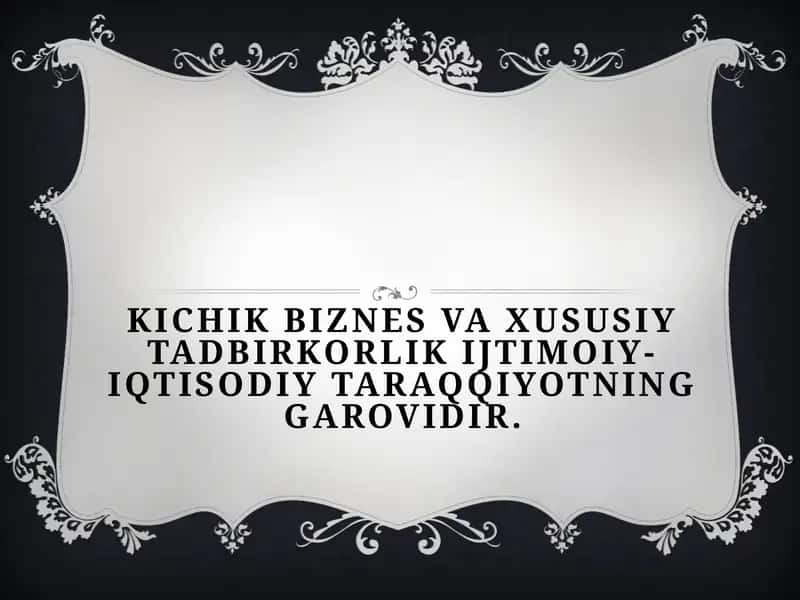 Kichik biznes va xususiy tadqiqotlar 1