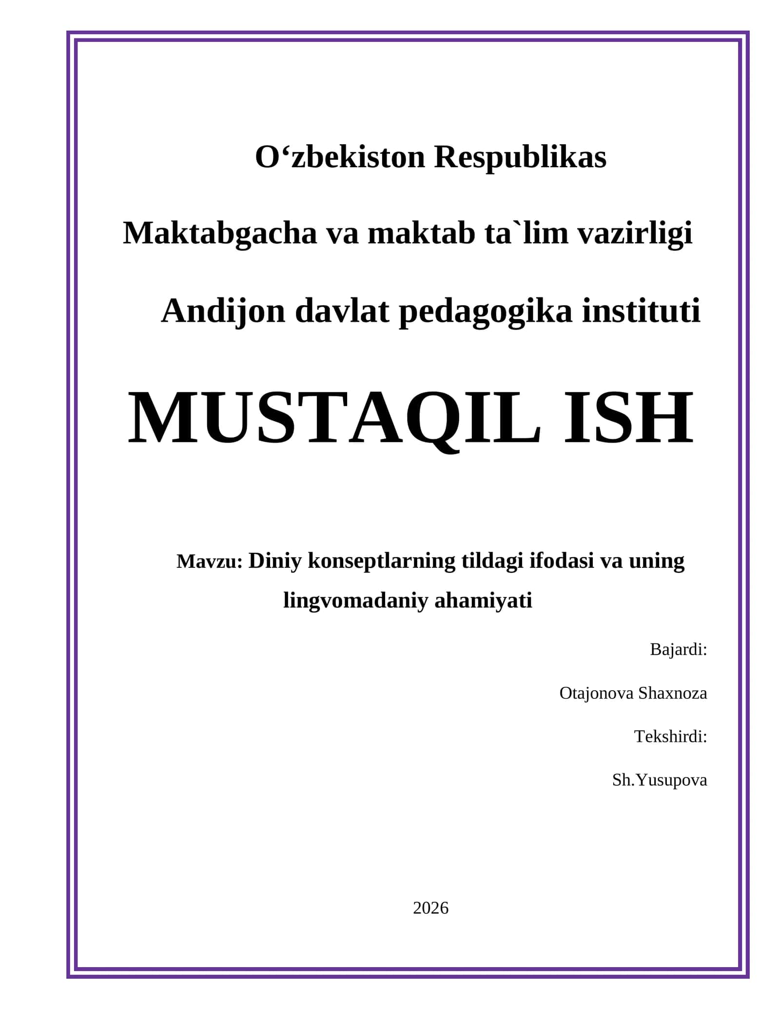 Diniy konseptlarning tildagi ifodasi va uning lingvomadaniy ahamiyati 1