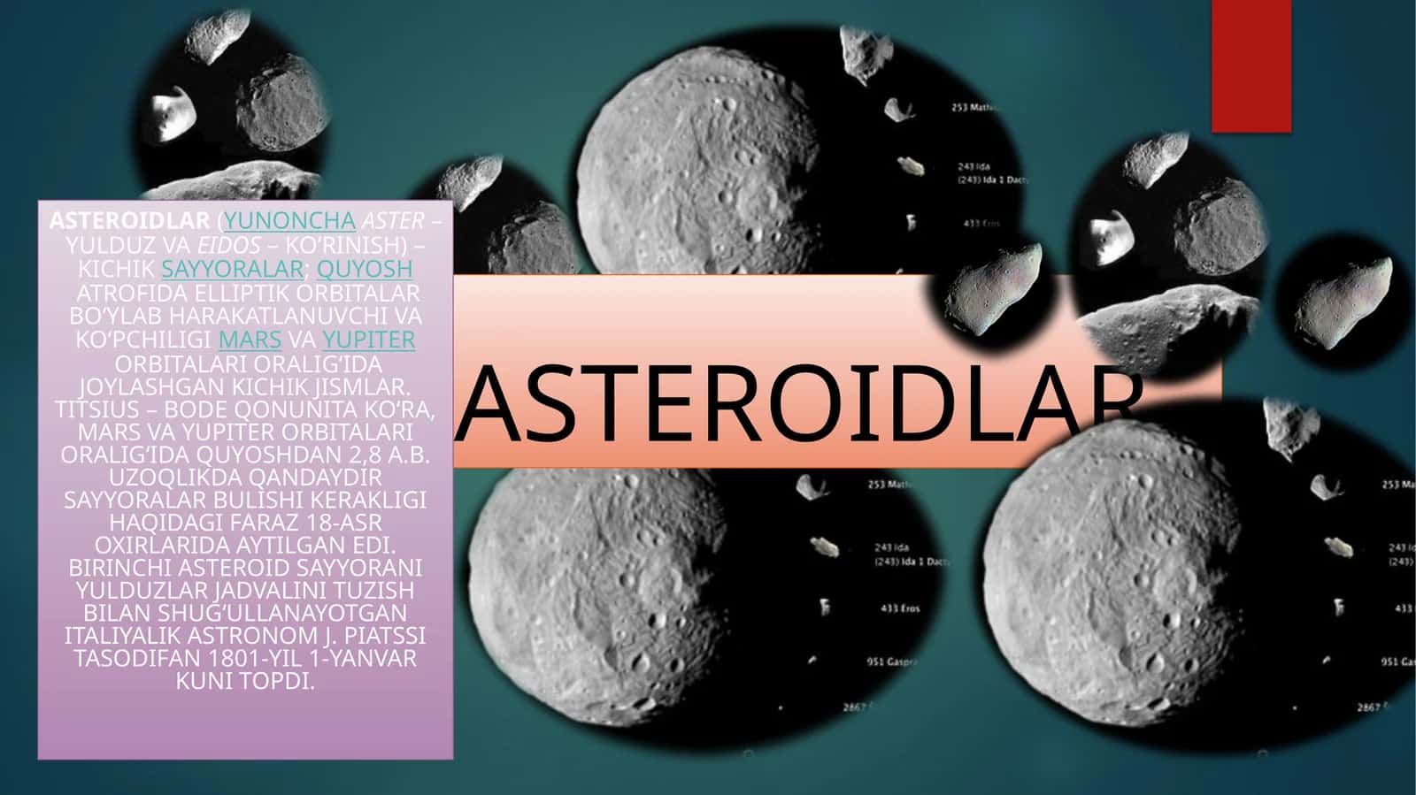 ASTEROIDLAR 1