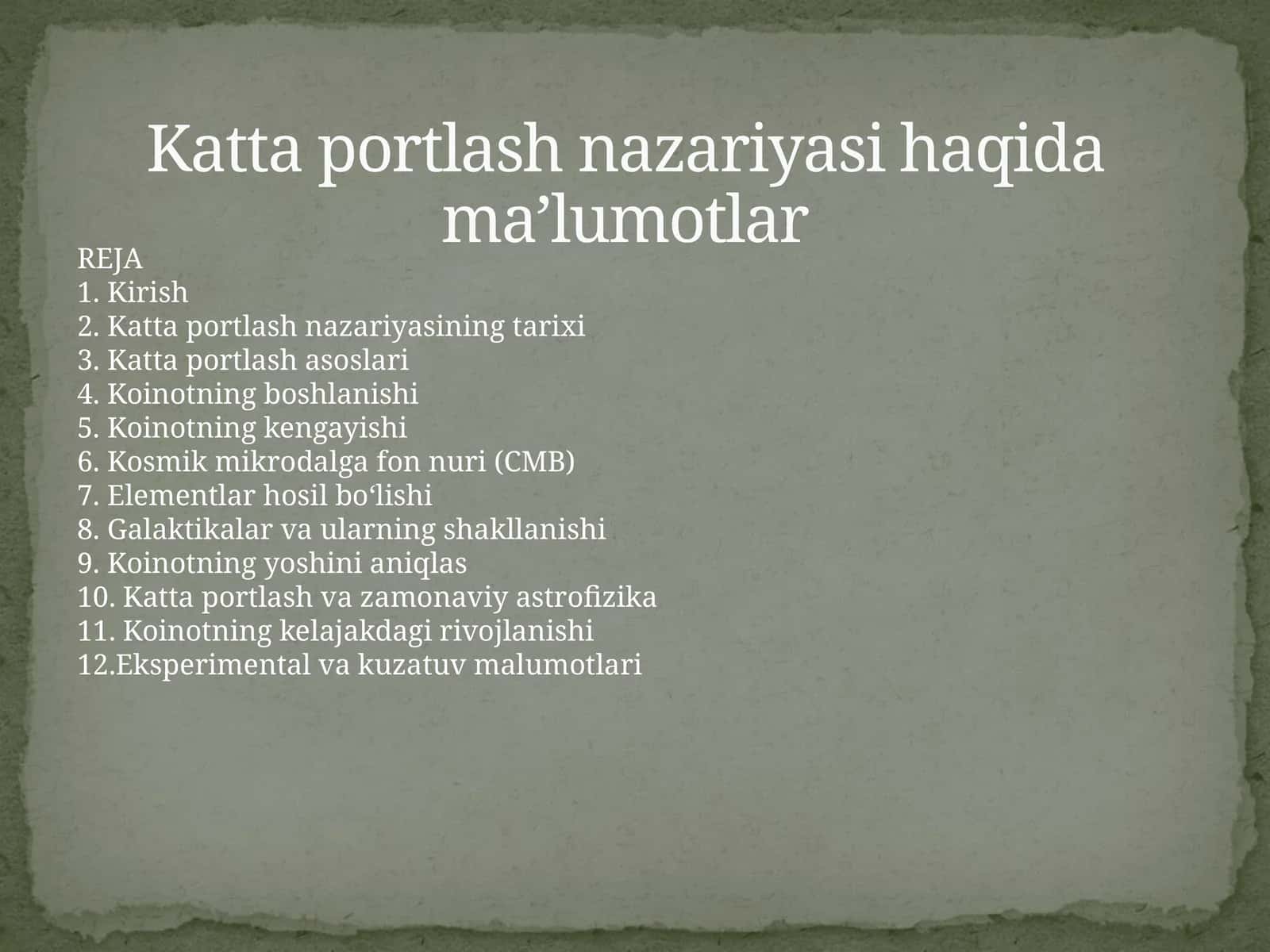 Kattaportlash nazariyasi haqida ma’lumotlar 1