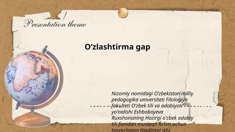 Hozirgi oʻzbek adabiy tili fanidan mustaqil taʼlim 1