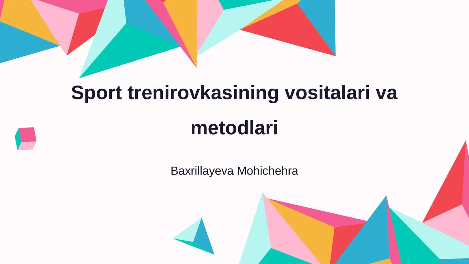 Sport trenirovkasining vositalari va metodlari 1