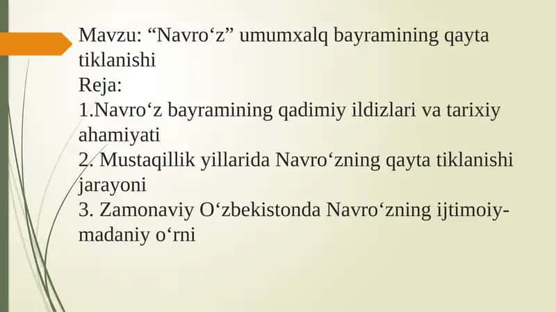 Navro‘z umumxalq bayramining qayta tiklanishi 1