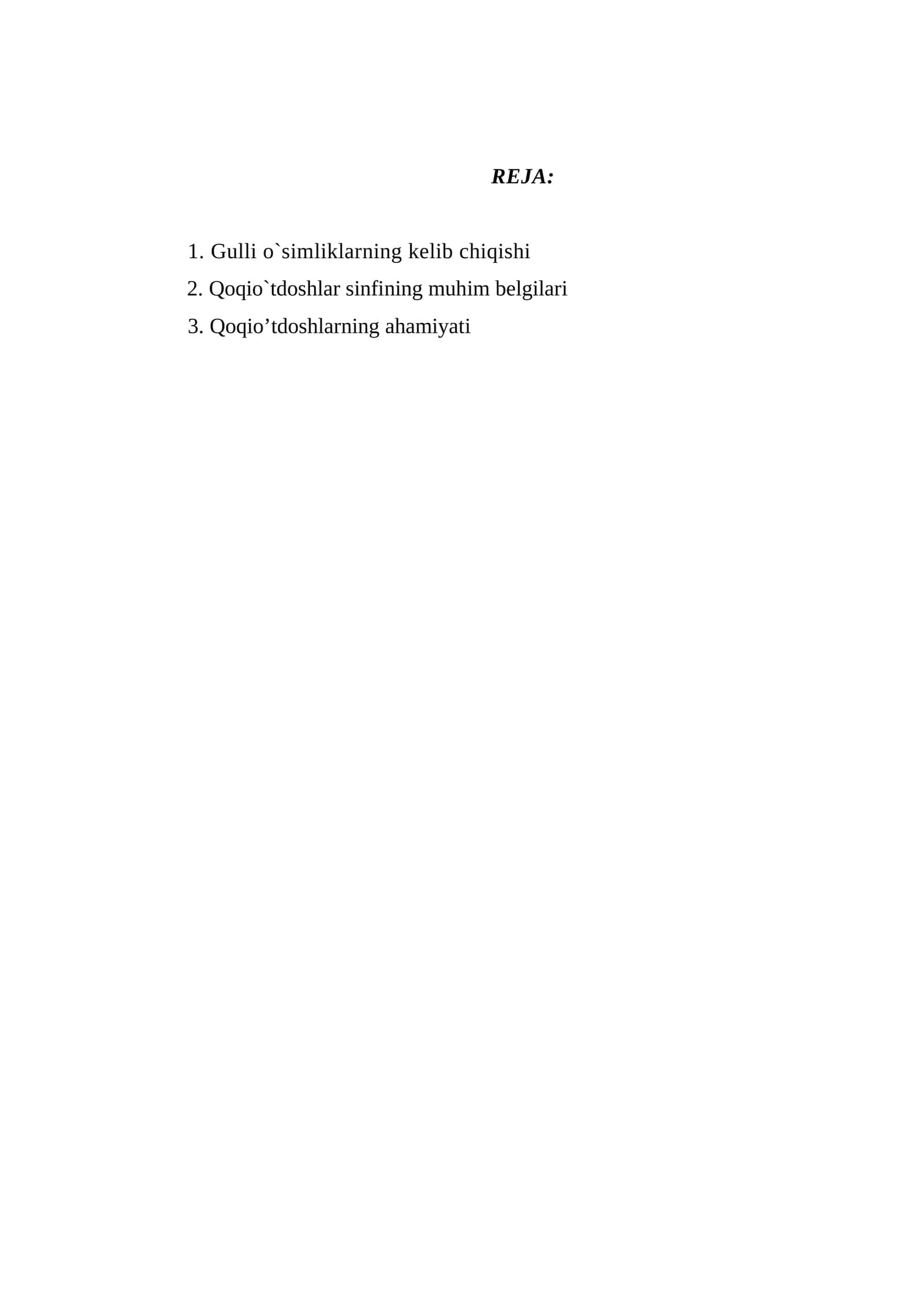 Gulli o`simliklarning kelib chiqishi 1