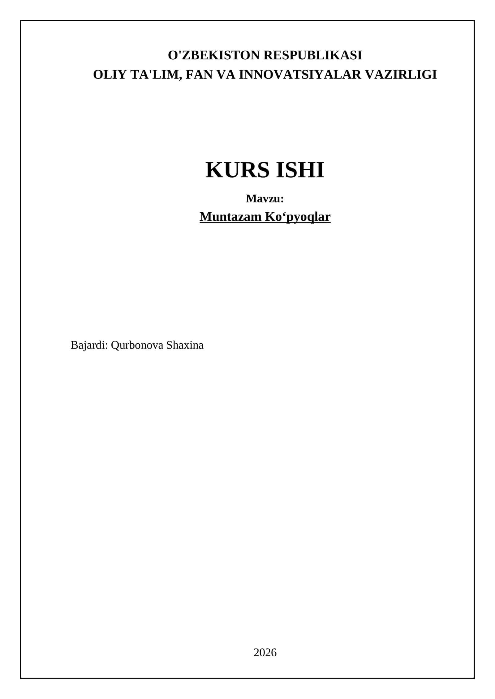 Muntazam Koʻpyoqlar 1