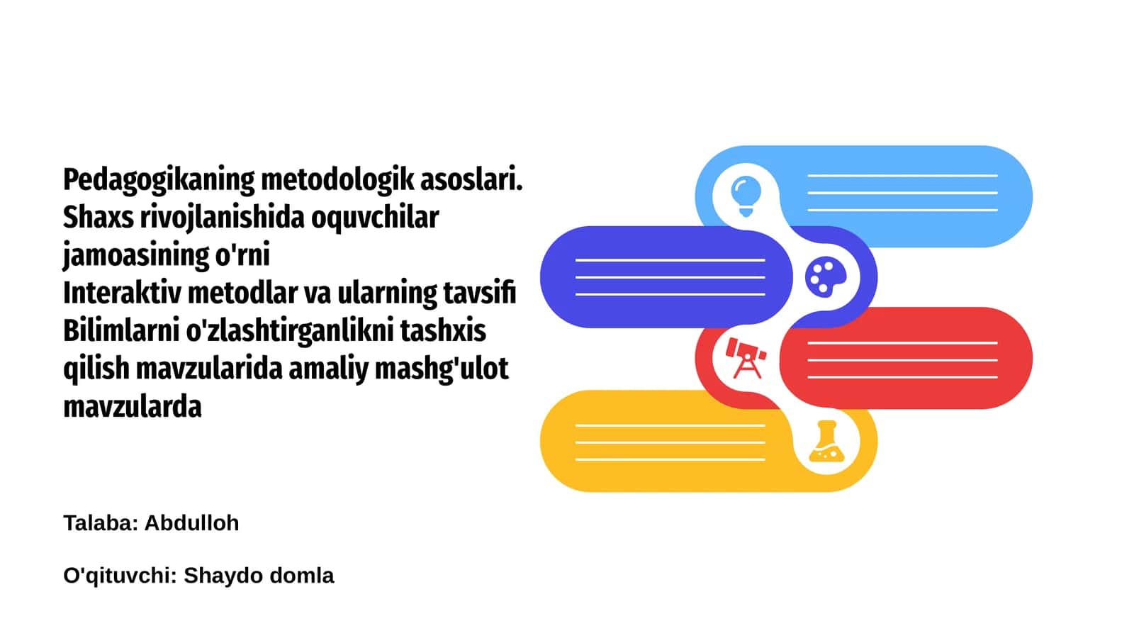 Pedagogikaning metodologik asoslari 1