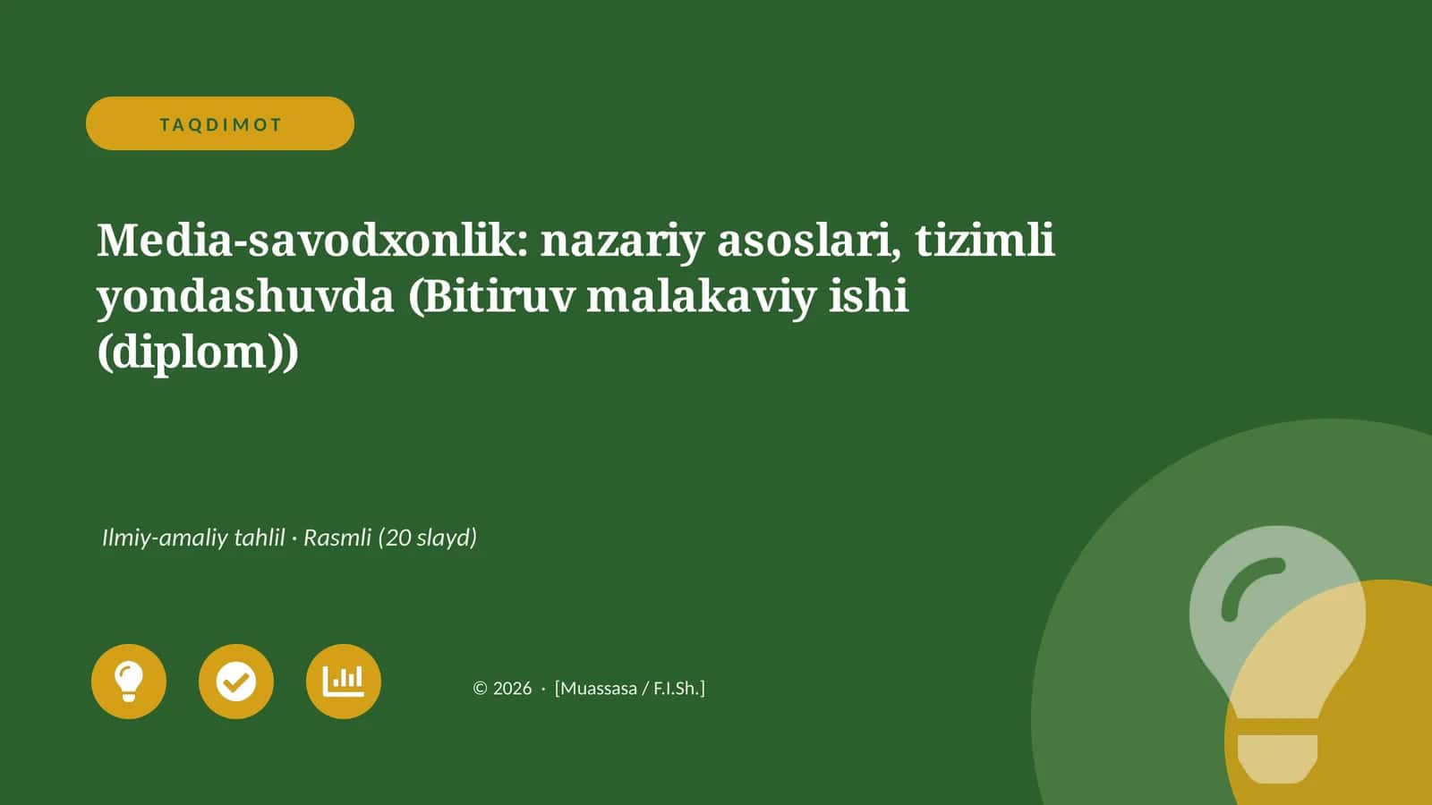 Media-savodxonlik: nazariy asoslari, tizimli yondashuvda (Bitiruv malakaviy ishi (diplom)) 1