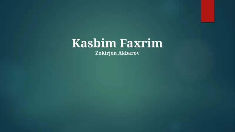 Kasbim Faxrim 1