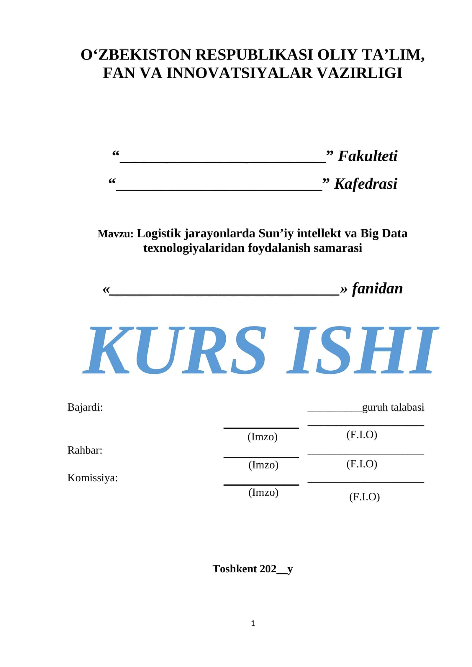 Logistik jarayonlarda Sun’iy intellekt va Big Data texnologiyalaridan foydalanish samarasi 1