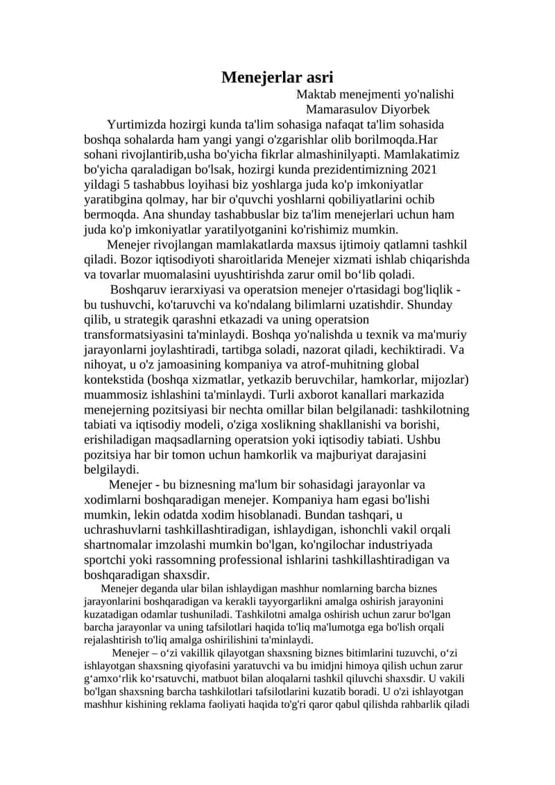 Menejerlar asri 1