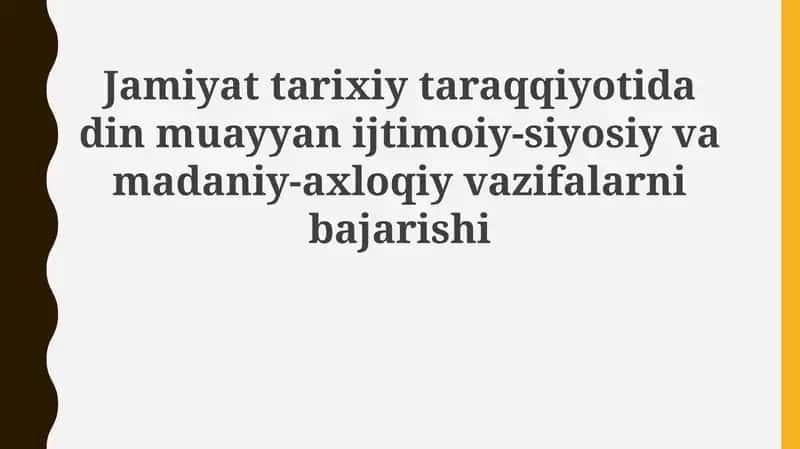Dinning ijtimoiy-siyosiy va madaniy-axloqiy funksiyalari 1