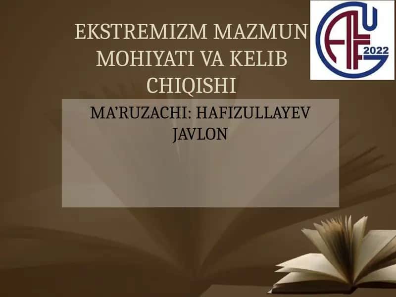 EKSTREMIZM MAZMUN MOHIYATI VA KELIB CHIQISHI 1