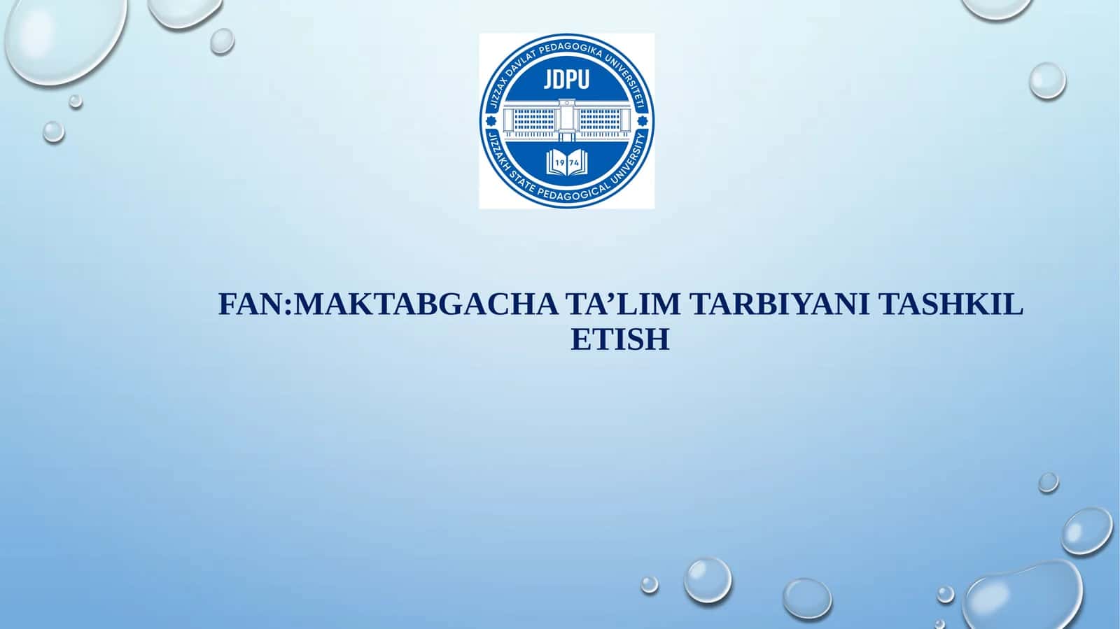 Tarbiyachilik kasbi 1