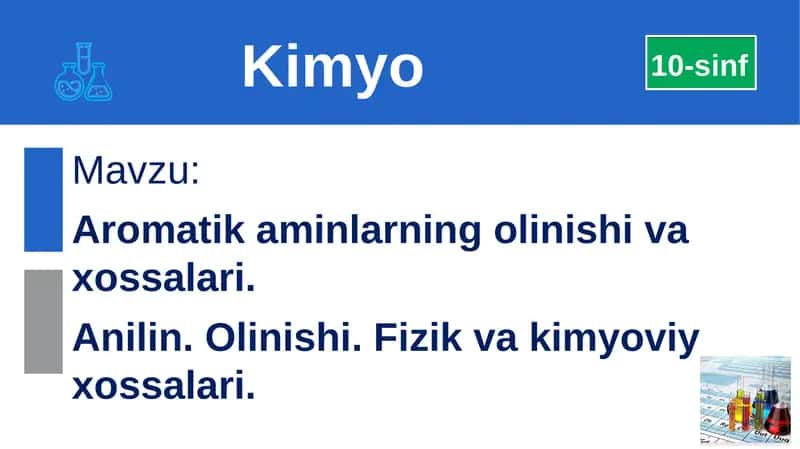 Aromatikaminlarningolinishivaxossalari 1
