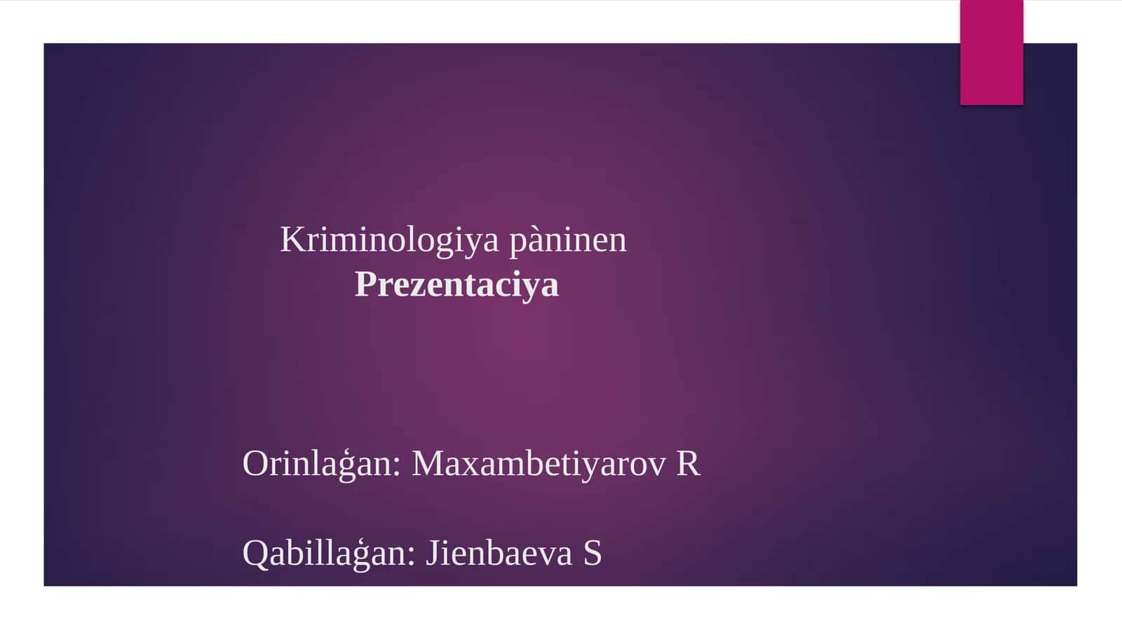 Áskeriytarawdaǵı jinayatshiliqtińuliw 1