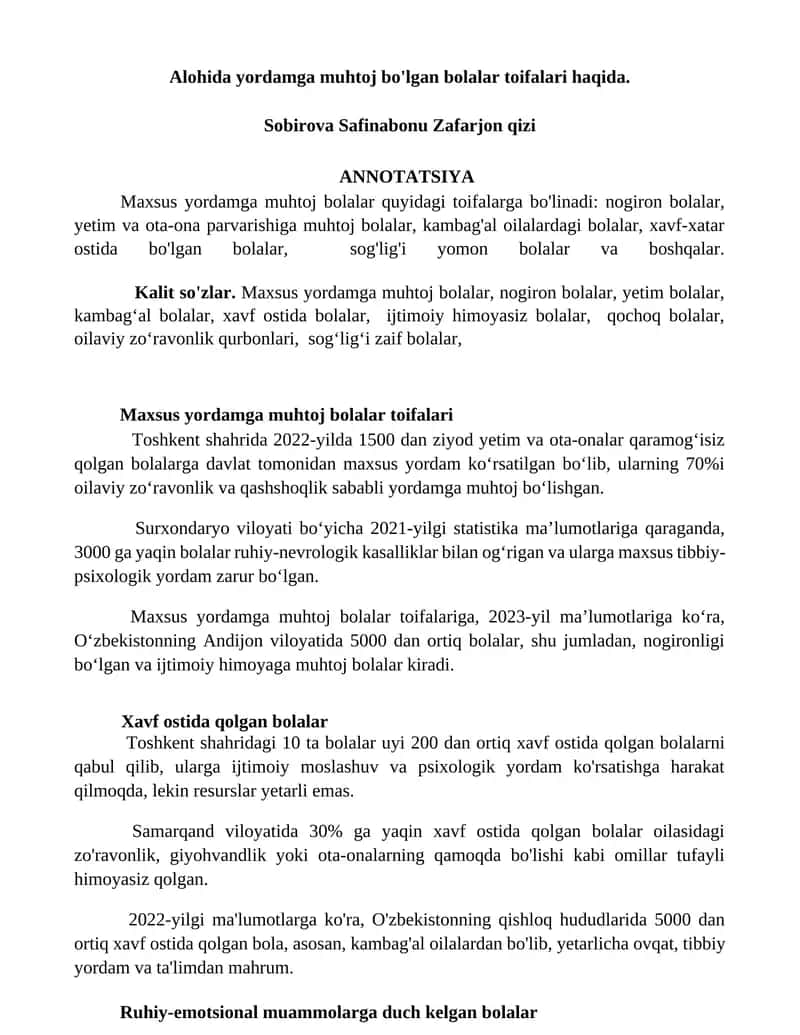 Maxsus yordamga muhtoj bolalar 1