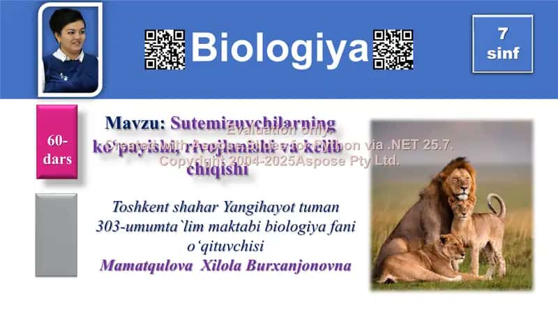 Sutemizuvchilarning ko‘payishi, rivojlanishi va kelib chiqishi 1