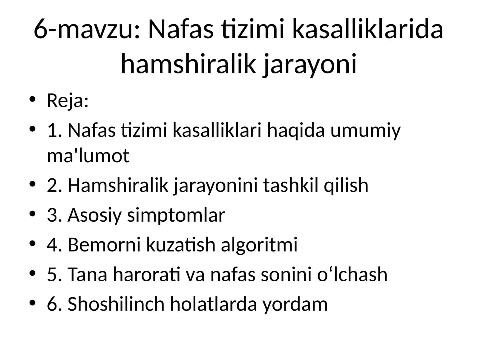 Nafas tizimi kasalliklari 1