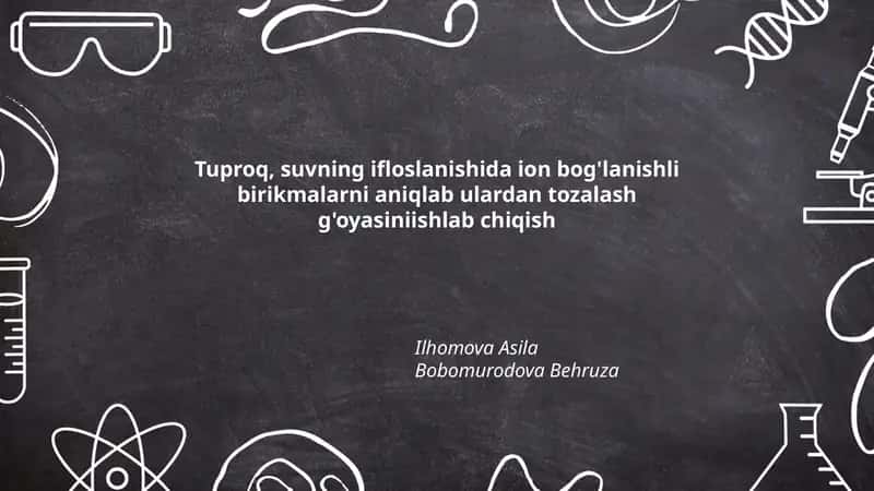 Tuproq va suv ion bog'lanishli birikmalarni aniqlash 1