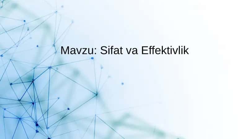 Sifat va Effektivlik 1