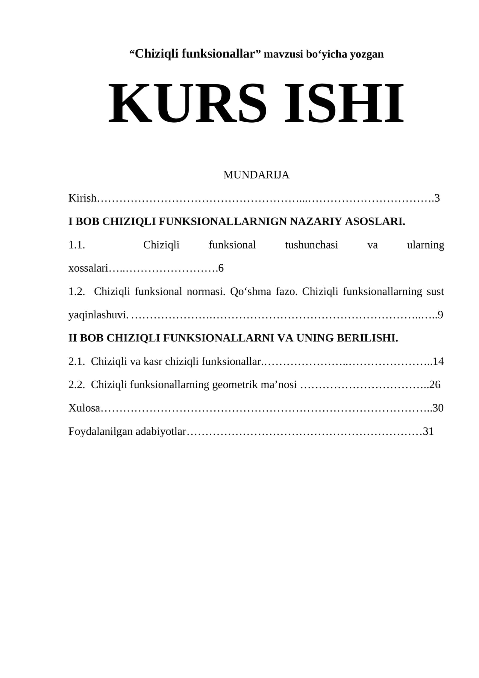 Chiziqli funksionallar 1