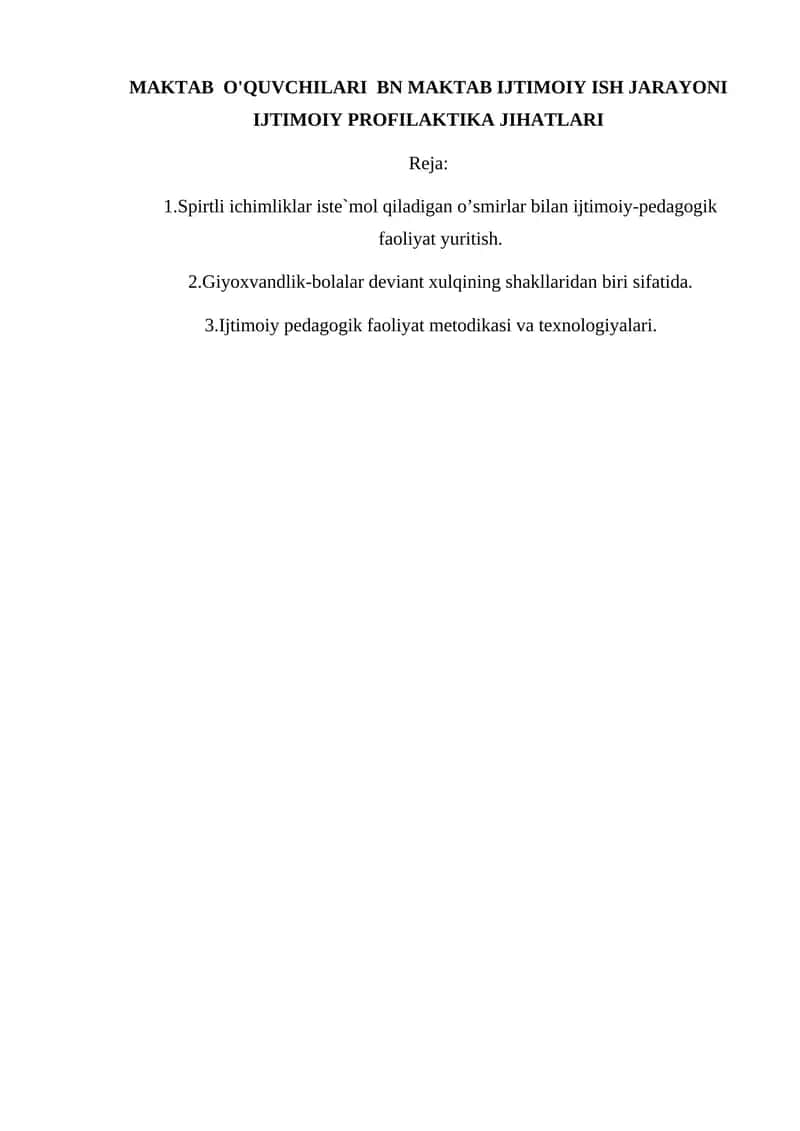 Ichkilikbozlik va yong'oq jarayonlari 1