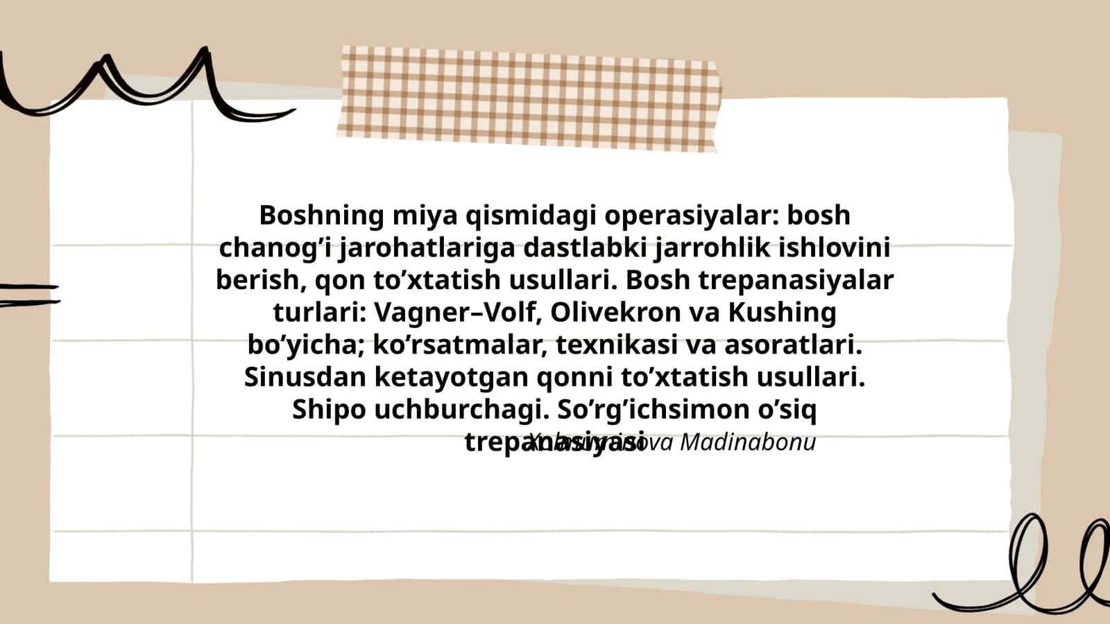 Boshning miya qismidagi operasiyalar 1